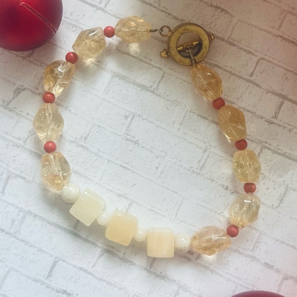 NEW, Free People, Agate citrine beaded bracelet - Picture 3 of 7